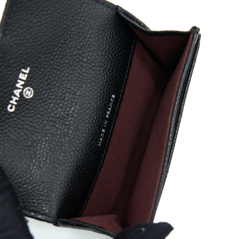 Chanel Classic Flap Card Holder Caviar Black SHW