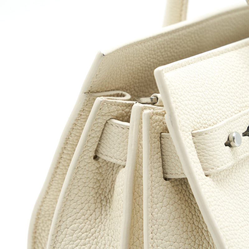 Saint Laurent (YSL) Sac De Jour Tote Bag Calfskin White SHW