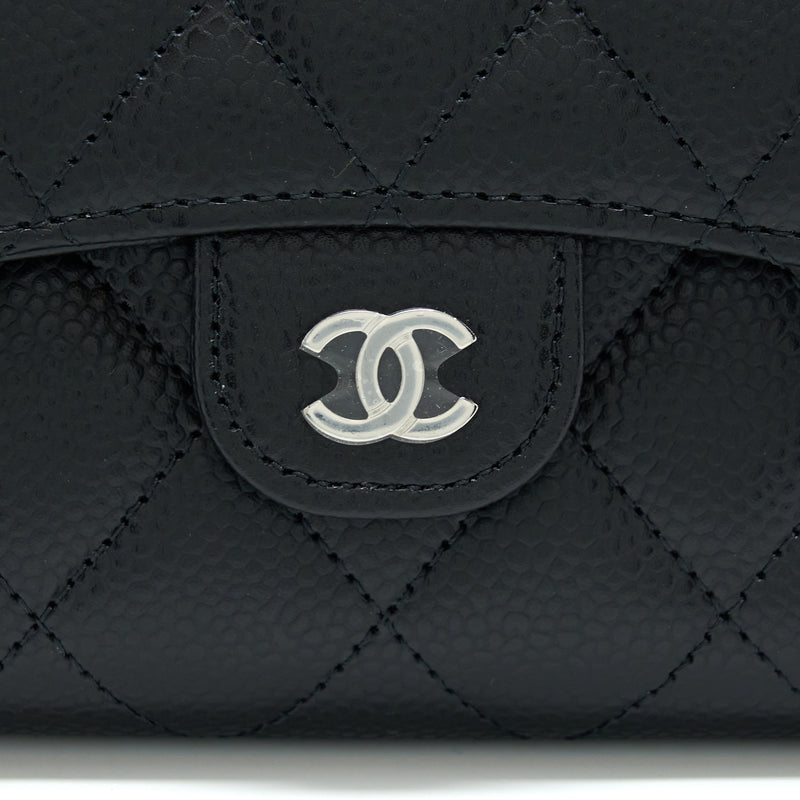 Chanel Classic Small Compact Wallet Caviar Black SHW