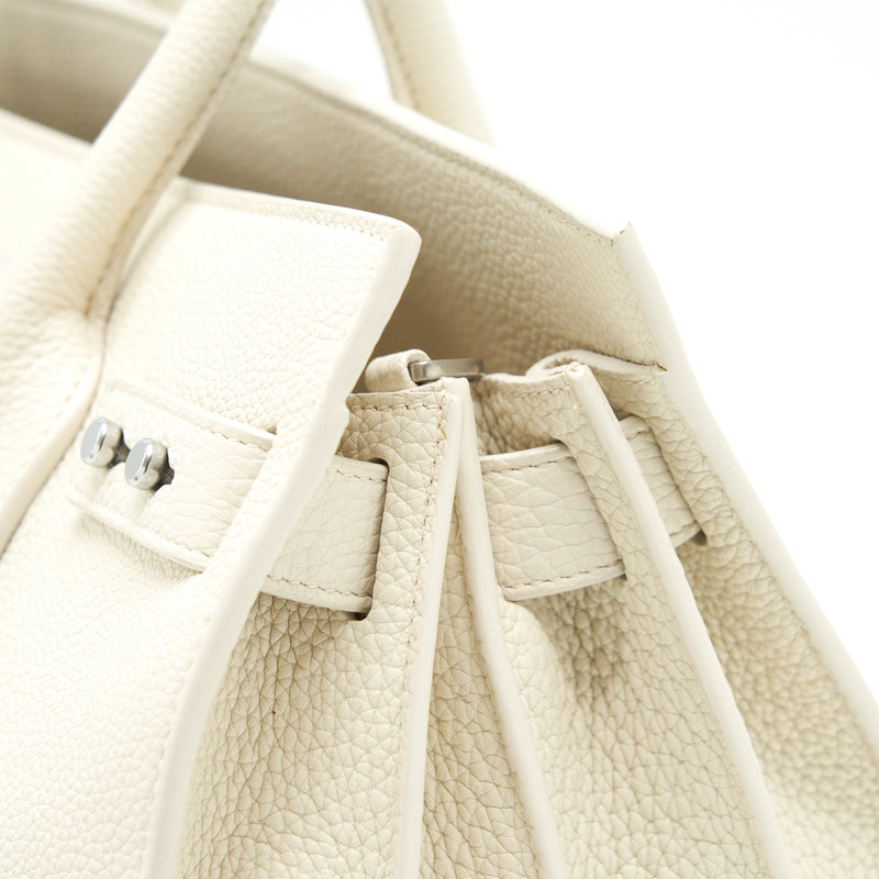 Saint Laurent (YSL) Sac De Jour Tote Bag Calfskin White SHW