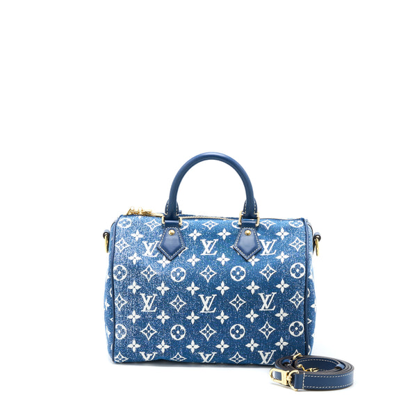 Louis Vuitton Limited Edition Speedy Bandouliere 25 Denim Blue GHW (New Version)