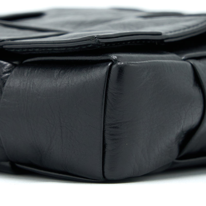 Bottega Veneta Cassette Bag Aged Calfskin Black SHW