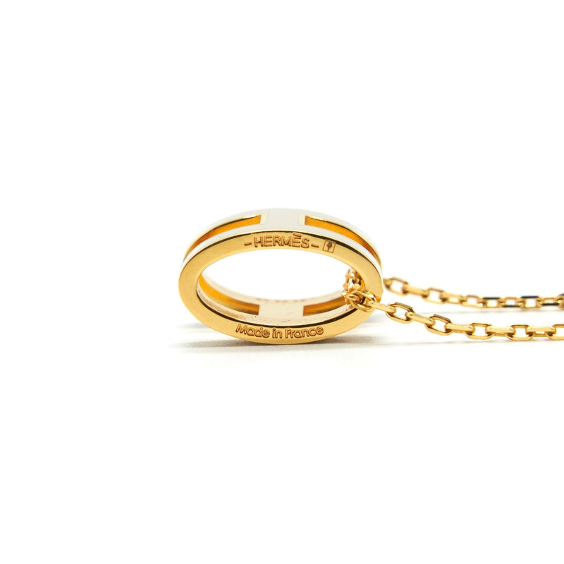 Hermes Pop H Pendant Blanc GHW