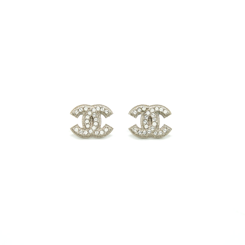 Chanel CC Logo Crystal Earrings