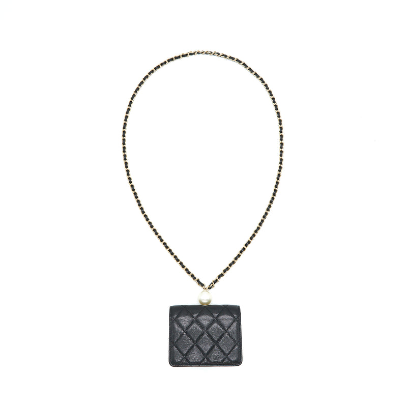 Chanel Flap Coin Purse with Chain Black Caviar LGHW