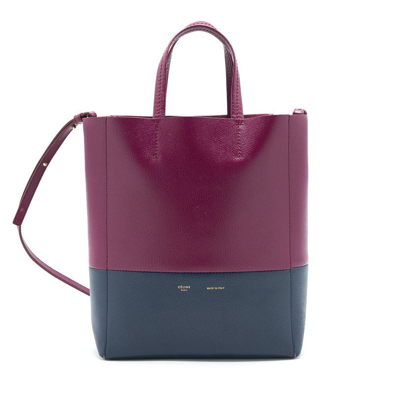 Celine Small Vertical Cabas Bag Plum/Steel blue