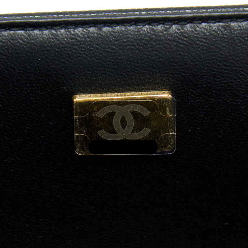 Chanel Medium Boy Caviar Black Brushed Gold Hardware(Microchip)
