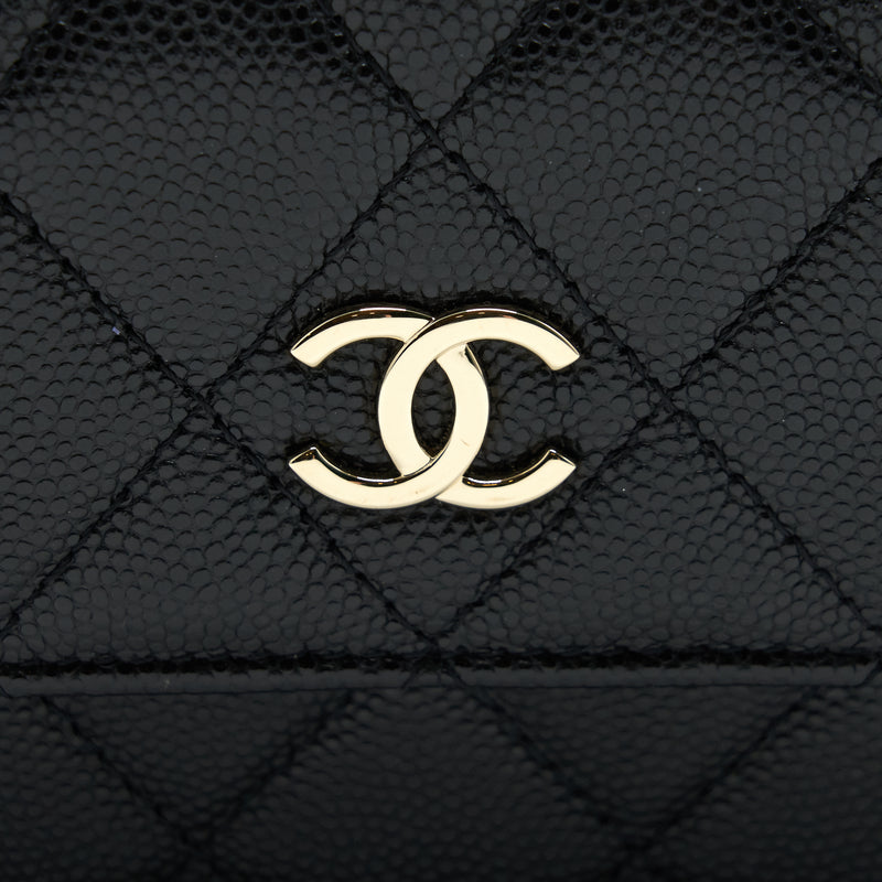 Chanel Flap Coin Purse with Chain Black Caviar LGHW