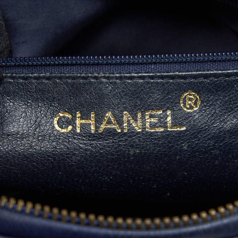 Chanel Vintage Barrel Bag Lambskin Navy GHW