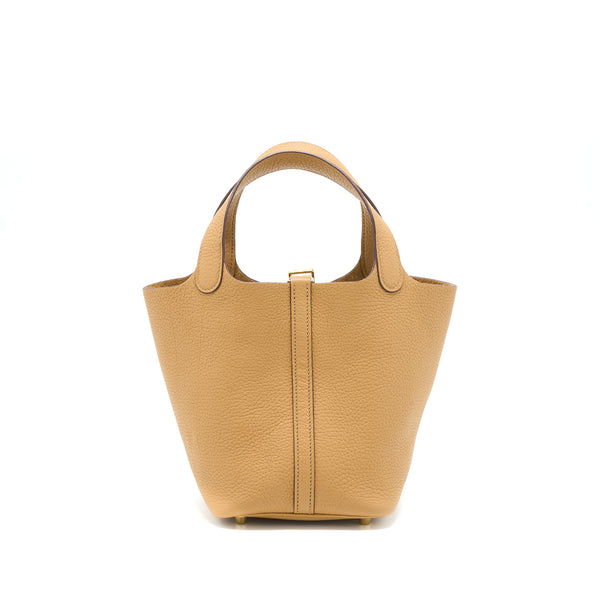 Hermes Picotin 18 Lock Bag Clemence 4B Biscuit GHW Stamp Z