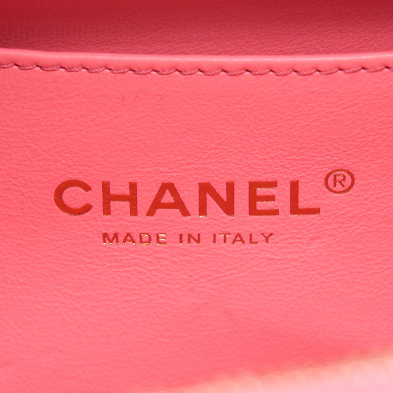 Chanel 22S Letter Top Handle Small Vanity Case Caviar Pink Brushed GHW(Microchip)