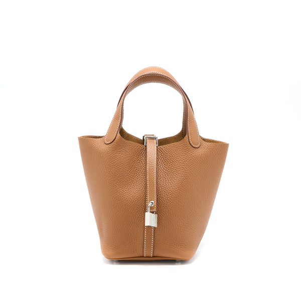 Hermes Picotin 18 Lock Bag Clemence Gold SHW Stamp Z
