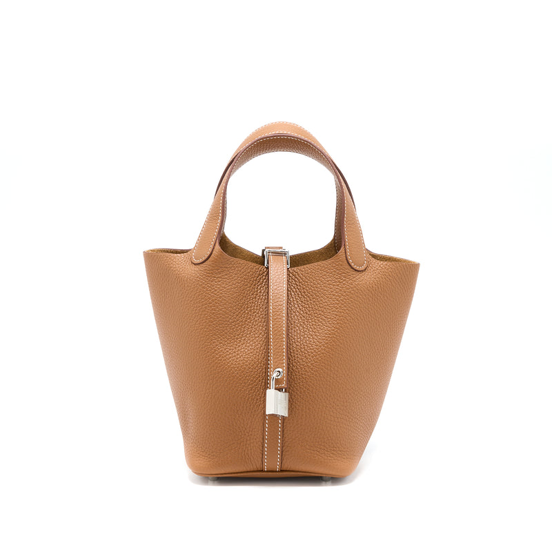 Hermes Picotin 18 Lock Bag Clemence Gold SHW Stamp Z