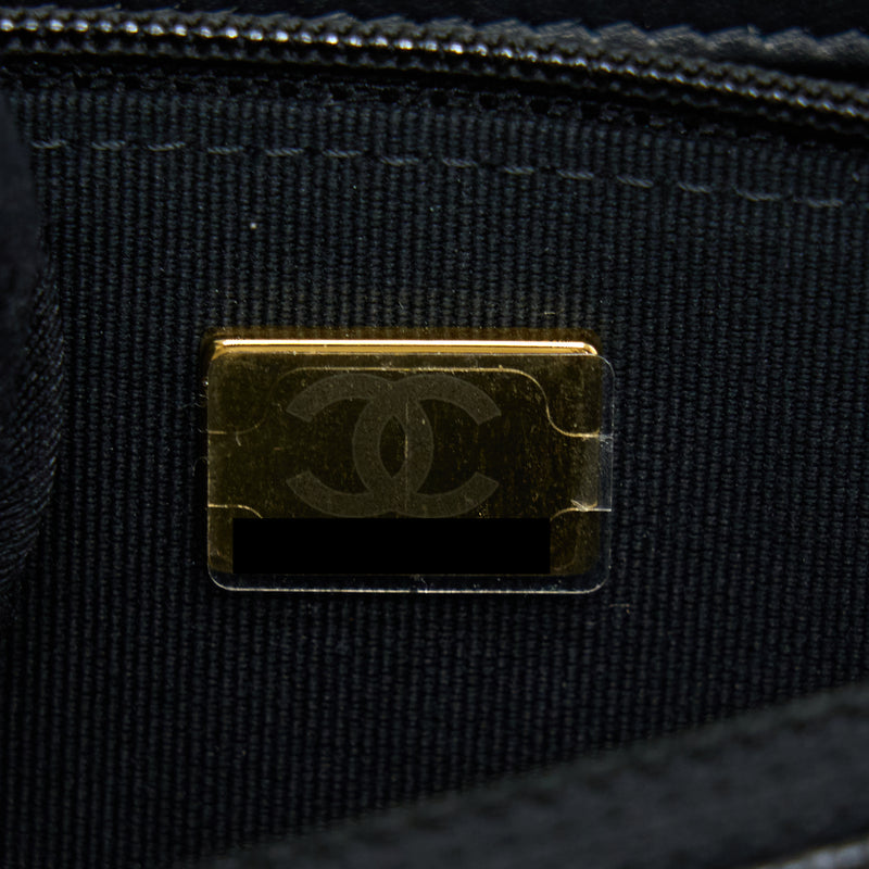 Chanel Top Handle Wallet On Chain Caviar Black GHW (Microchip)