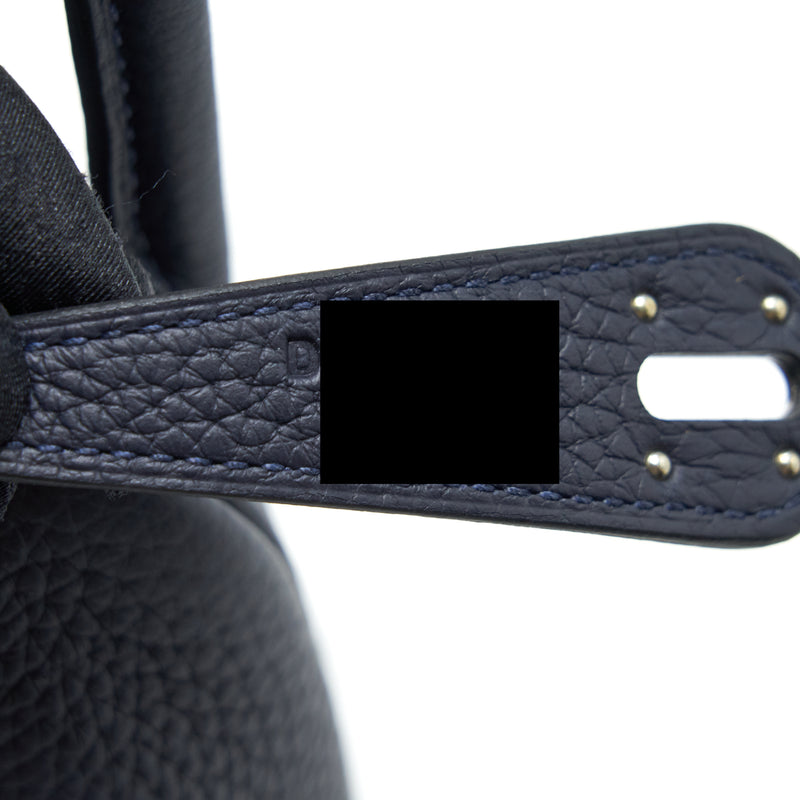 Hermes Lindy 26 Clemence Blue Nuit SHW Stamp D