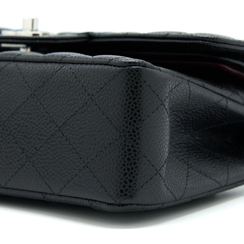Chanel Small Classic Flap Bag Caviar Black SHW (Microchip)