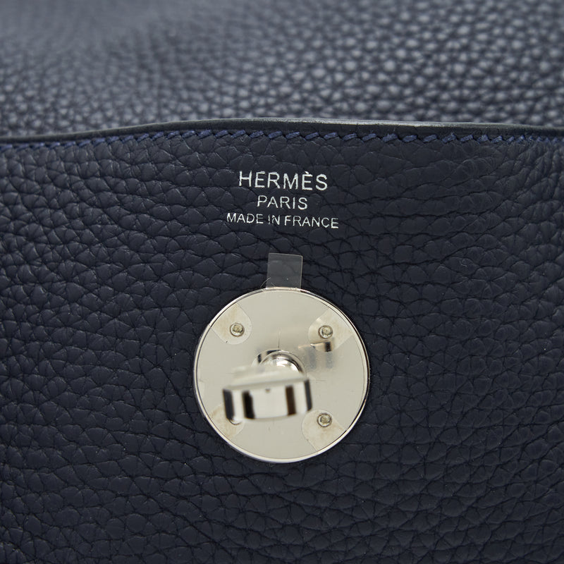 Hermes Lindy 26 Clemence Blue Nuit SHW Stamp D