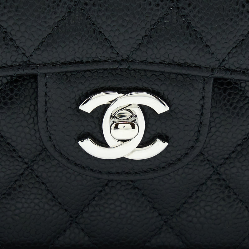 Chanel Small Classic Flap Bag Caviar Black SHW (Microchip)