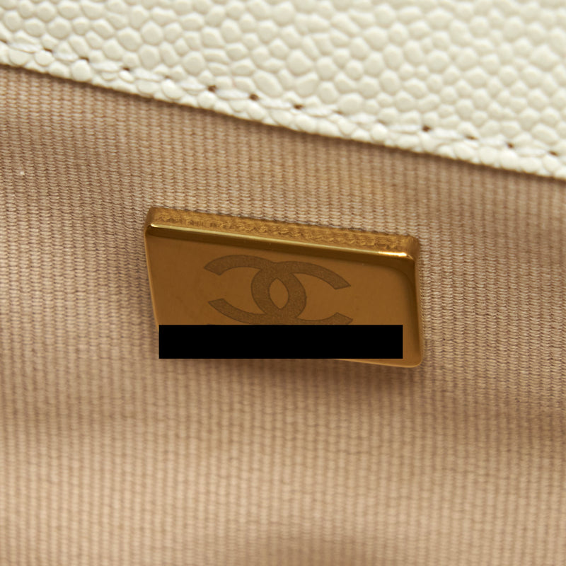 Chanel 22S Melody Medium Flap Bag Caviar White GHW (Microchip)