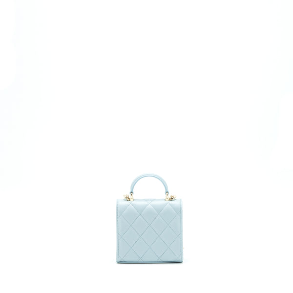 Chanel 22P top Handle Mini Vanity on Chain Lambskin light blue LGHW