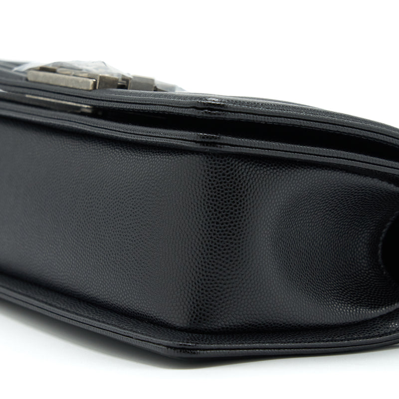 Chanel Small Boy Bag Caviar Black Ruthenium Sliver Hardware (Microchip)