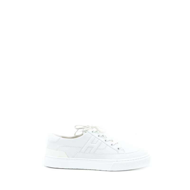 Hermes Size 37.5 Deep Sneaker Calfskin White