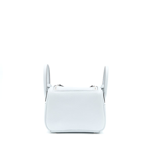 Hermes Mini Lindy Clemence Blue Pale SHW Stamp U