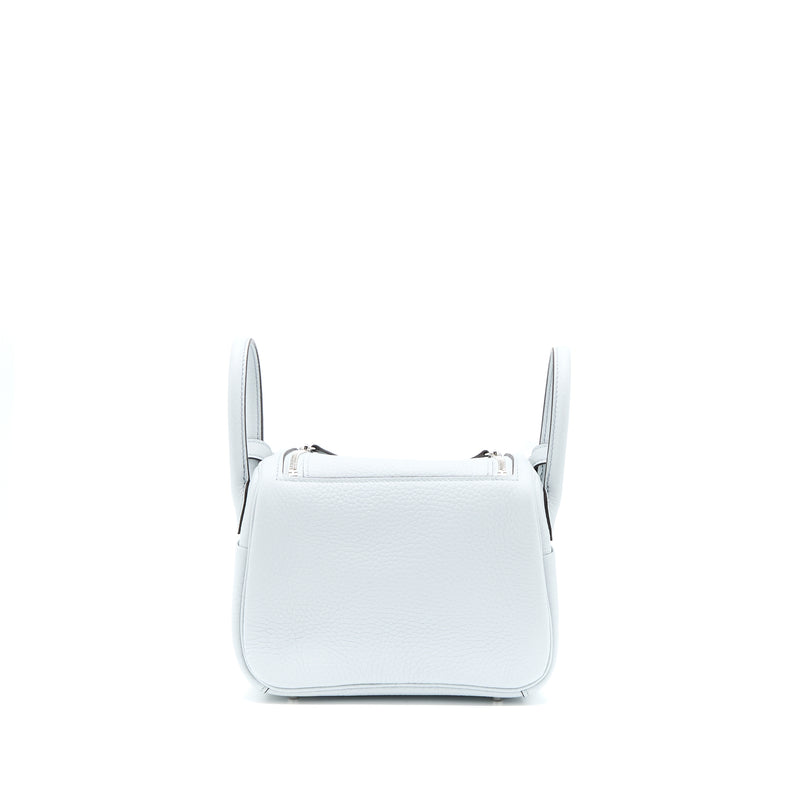 Hermes Mini Lindy Clemence Blue Pale SHW Stamp U
