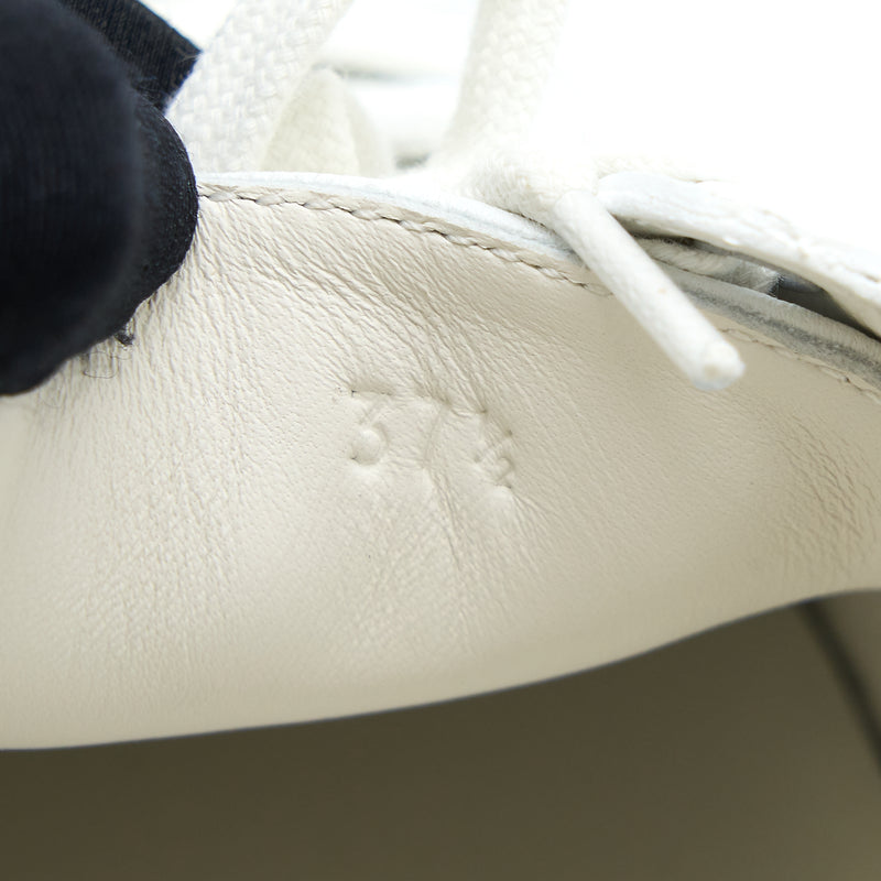 Hermes Size 37.5 Deep Sneaker Calfskin White