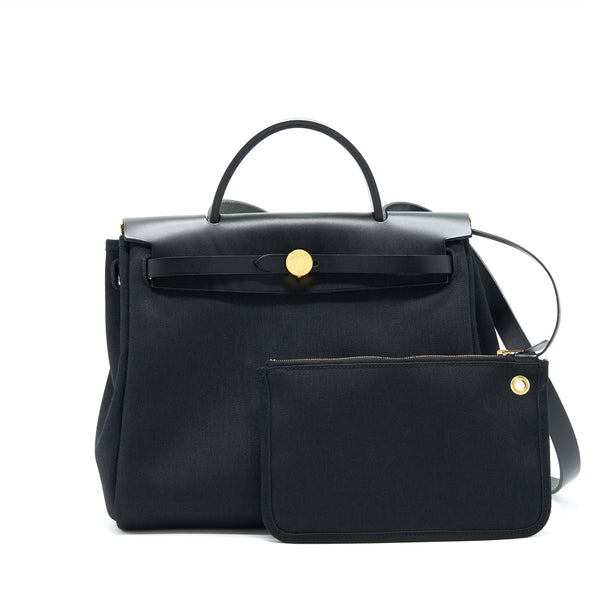 Hermes Herbag 31 Black GHW Stamp D