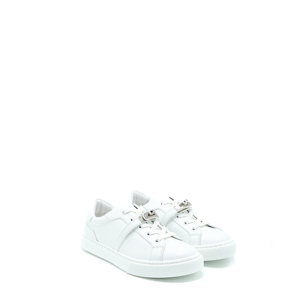 Hermes Size 37 Day Sneakers Calfskin White SHW