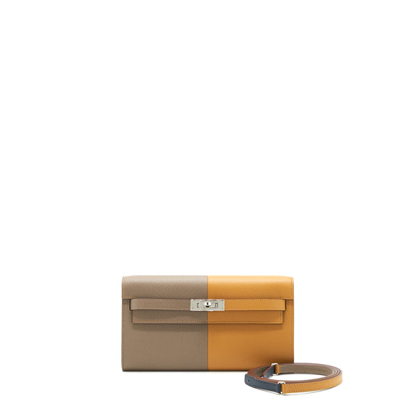 Hermes Classic Kelly to go Etoupe/ sesame/ Blue indigo SHW stamp Z