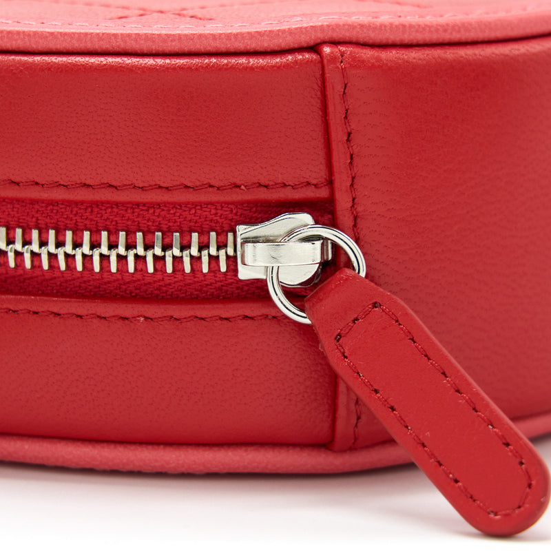 Chanel Round Crossbody Clutch Lambskin Red/Pink SHW