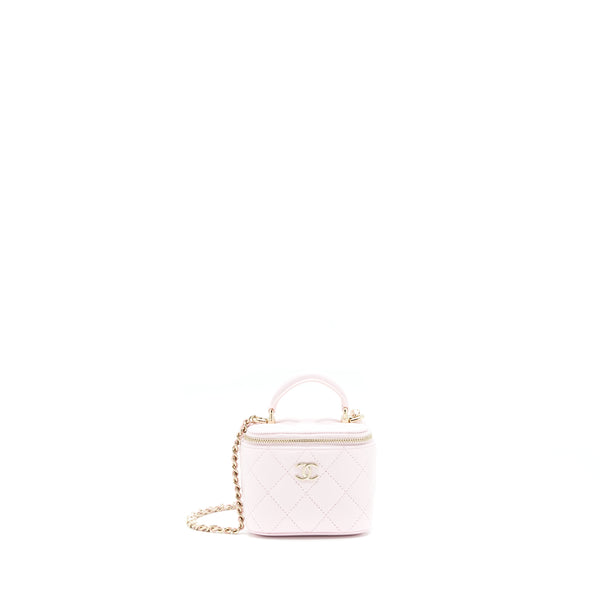 Chanel 22p mini vanity case lambskin pink GHW