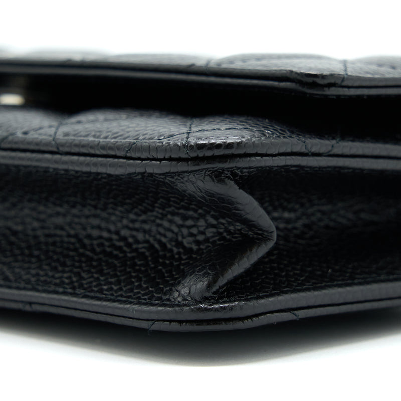 Chanel Classic Wallet On Chain Caviar Black SHW (Microchip)