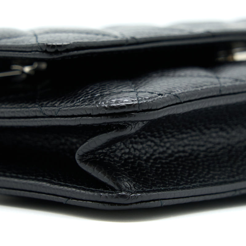 Chanel Classic Wallet On Chain Caviar Black SHW (Microchip)