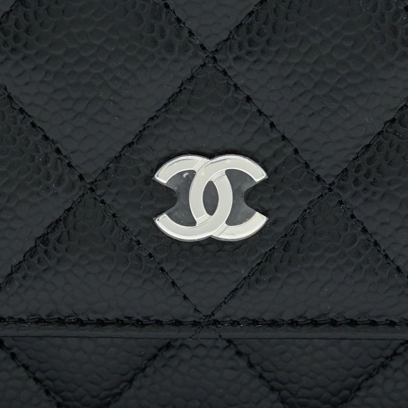 Chanel Classic Wallet On Chain Caviar Black SHW (Microchip)