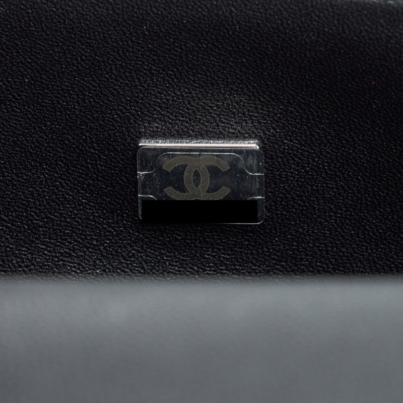 Chanel Small Boy Bag Caviar Black Ruthenium Sliver Hardware (Microchip)