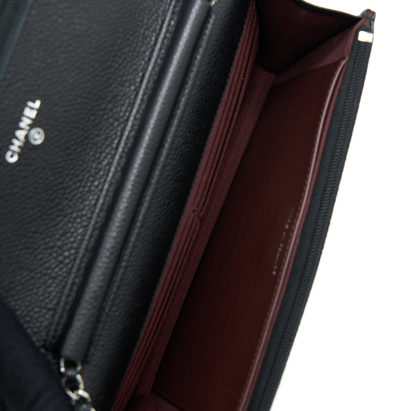 Chanel Classic Wallet On Chain Caviar Black SHW (Microchip)