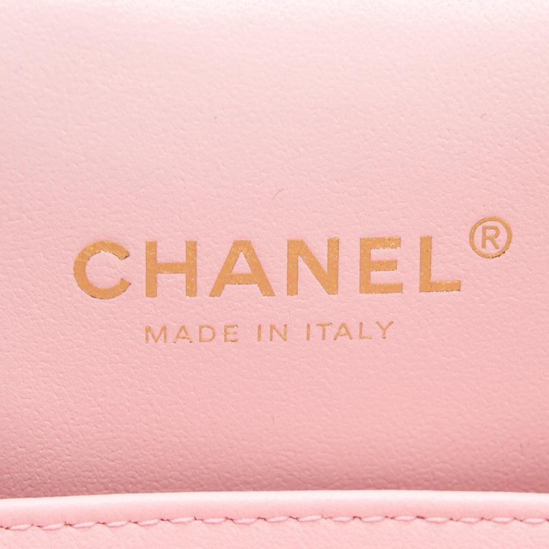 Chanel 22S Top Handle Vanity Bag Caviar Light Pink LGHW (Microchip)