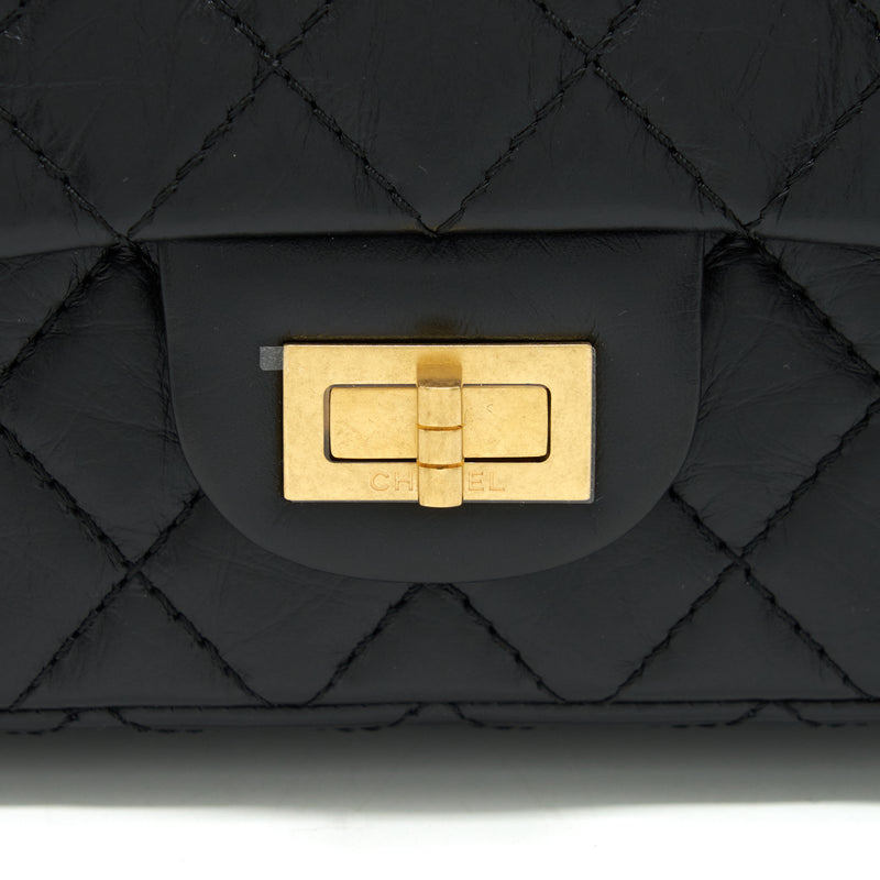 Chanel Mini 2.55 Reissue Flap Bag Aged Calfskin Black Brushed GHW (Microchip)