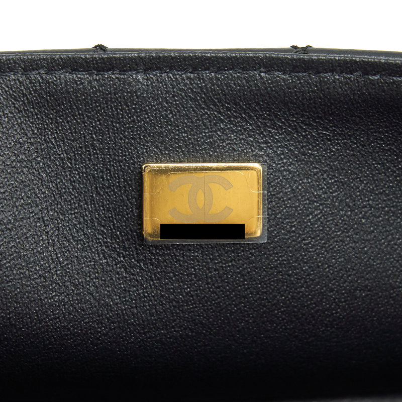 Chanel Mini 2.55 Reissue Flap Bag Aged Calfskin Black Brushed GHW (Microchip)