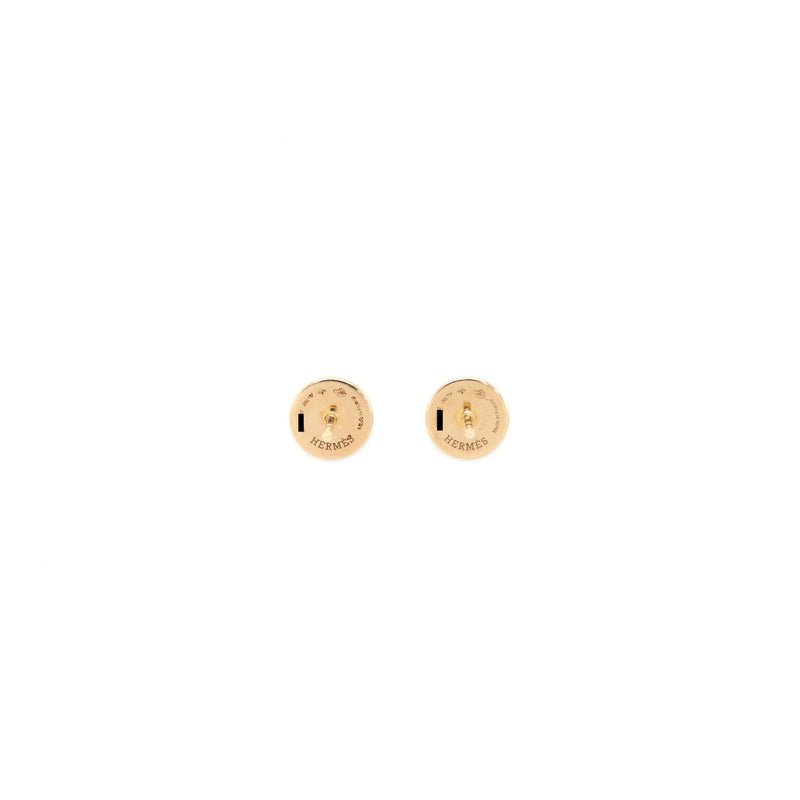 Hermes Ex-Libris Earrings in Rose Gold- very Small model