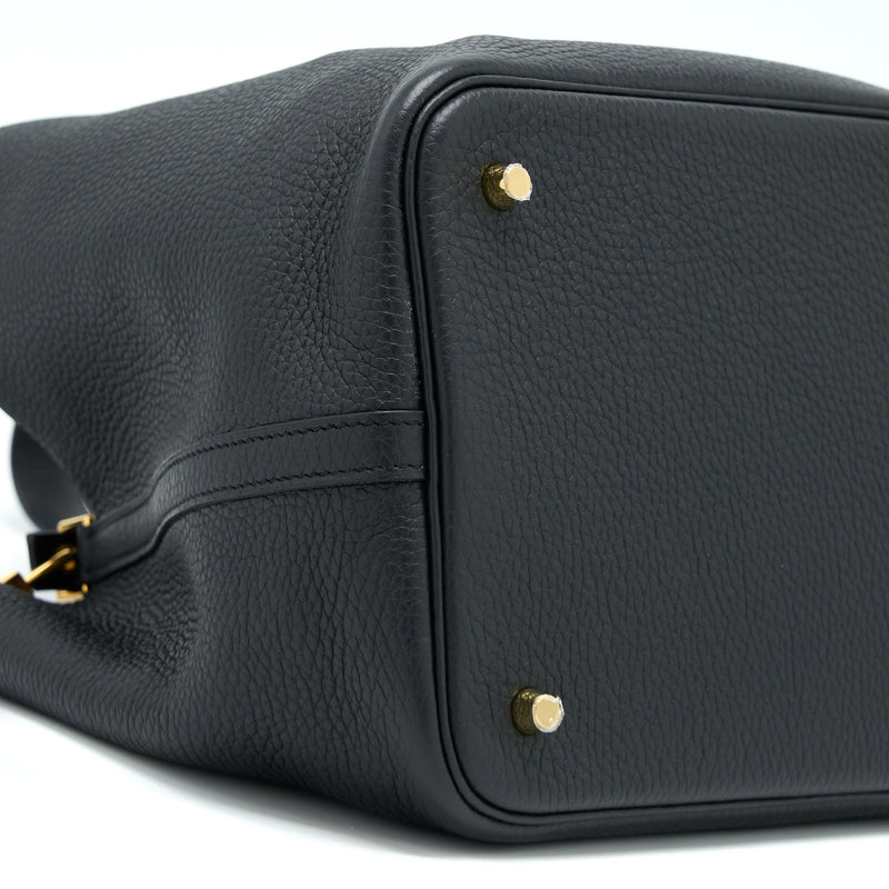 Hermes Picotin 22 Lock Bag Clemence Black GHW Stamp Z