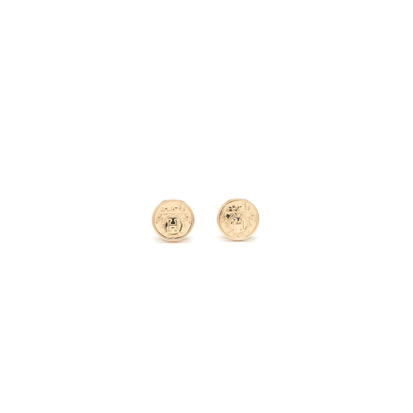 Hermes Ex-Libris Earrings in Rose Gold- very Small model