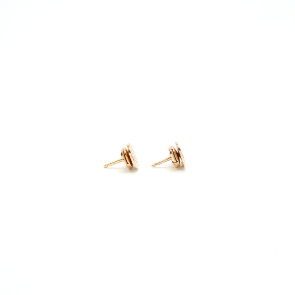 Hermes Ex-Libris Earrings in Rose Gold- very Small model