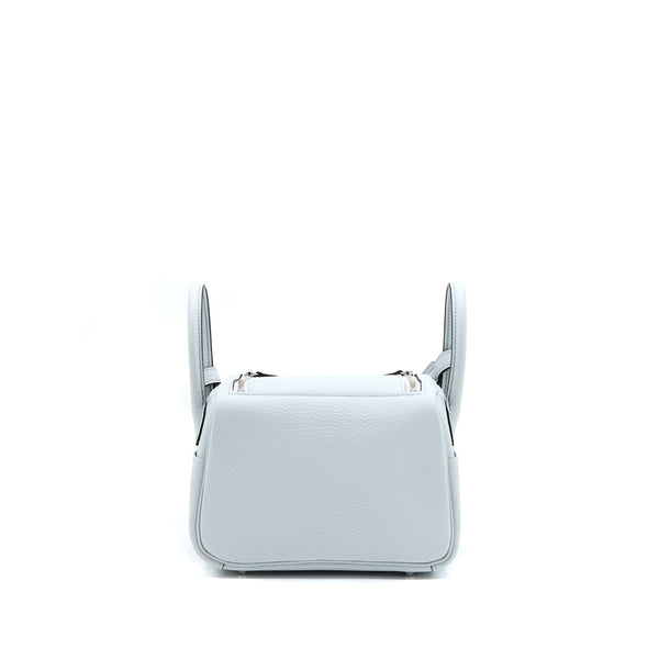 Hermes Mini Lindy Clemence Blue Pale SHW Stamp U