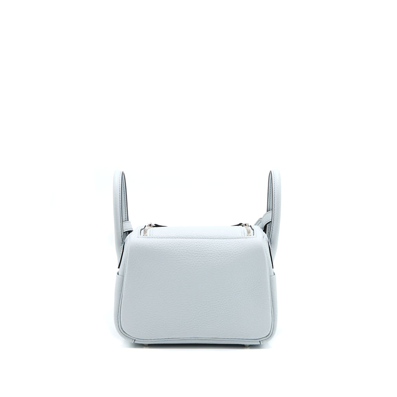 Hermes Mini Lindy Clemence Blue Pale SHW Stamp U