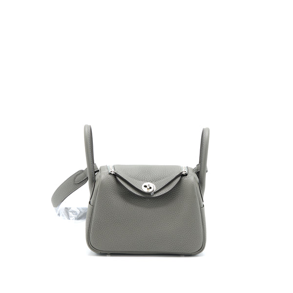 Hermes Mini Lindy Clemence 0L Gris Meyer SHW Stamp U