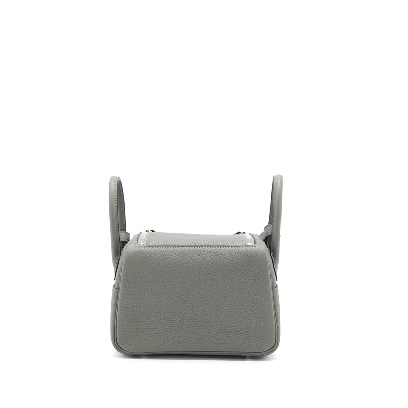 Hermes Mini Lindy Clemence 0L Gris Meyer SHW Stamp U